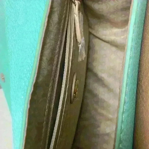 Teal & Tan Crossbody purse - Picture 4 of 6